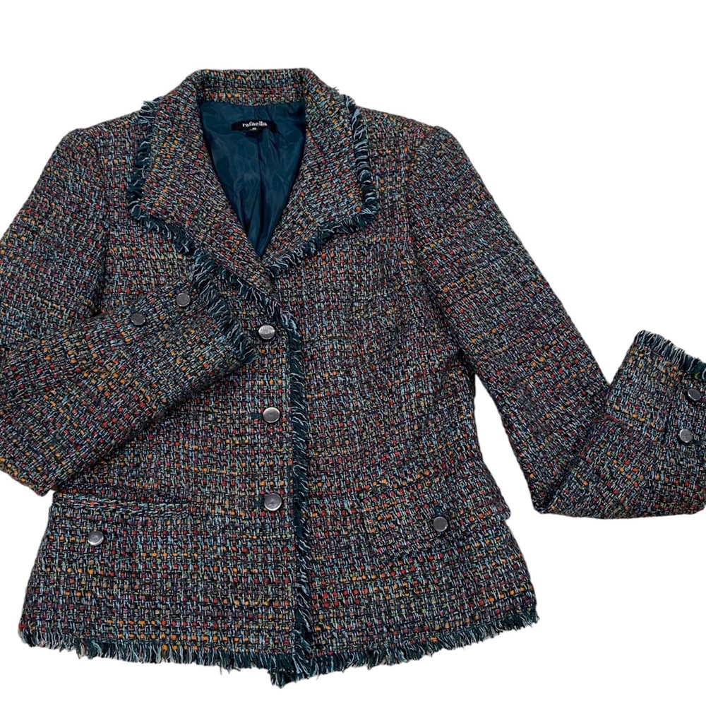 Tweed blazer with fridge details .⋆ ˚｡⋆୨୧˚🧷🫧🍭
(188)